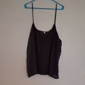Zenana Outfitters Black Swiss Dot Camisole